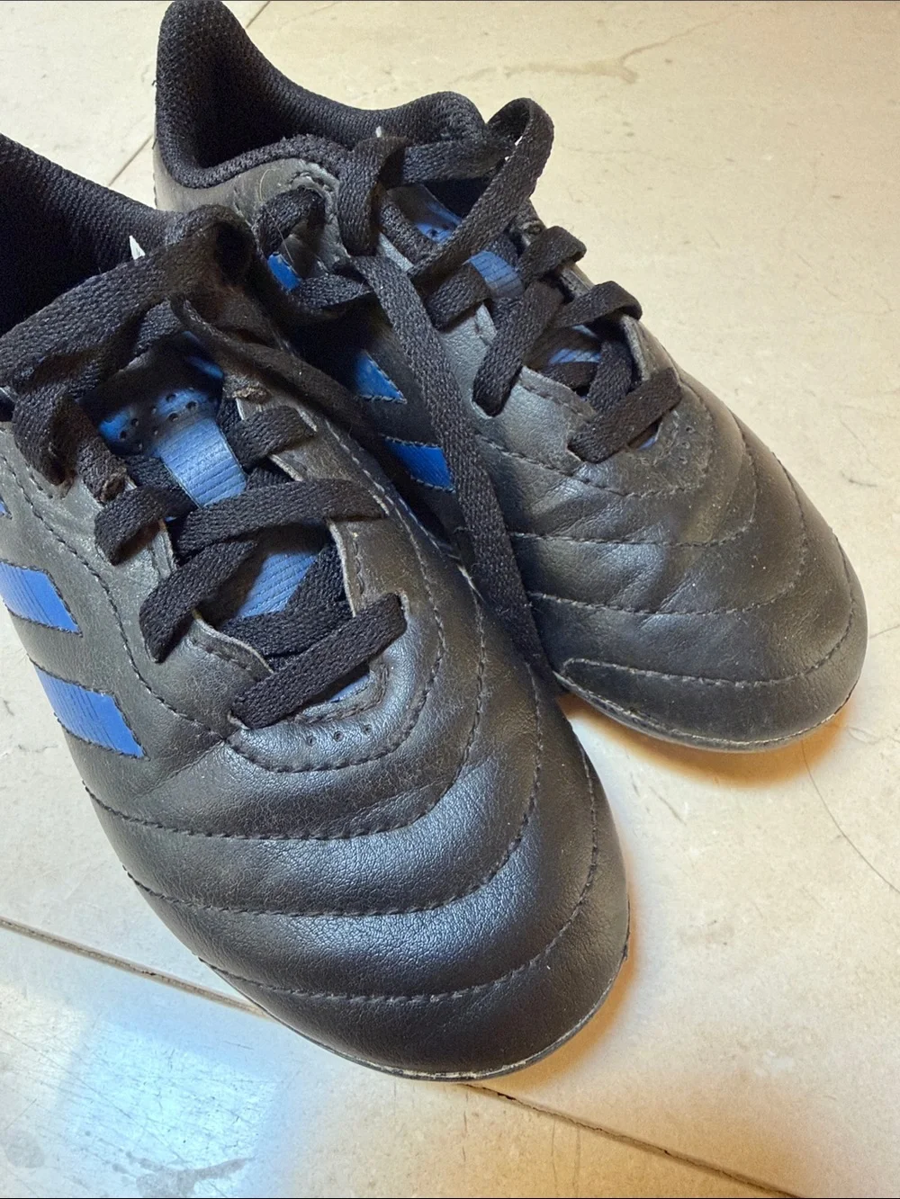 adidas Kids Black and Blue Soccer cleats